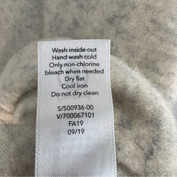 Athleta Turtleneck Sweater Merino Wool Gray White Colorblock Sz S Minimalist - Picture 9 of 11